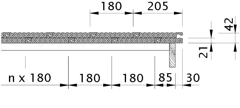 Drawing PROFIL verge right with verge sheet metal and field tile OFR