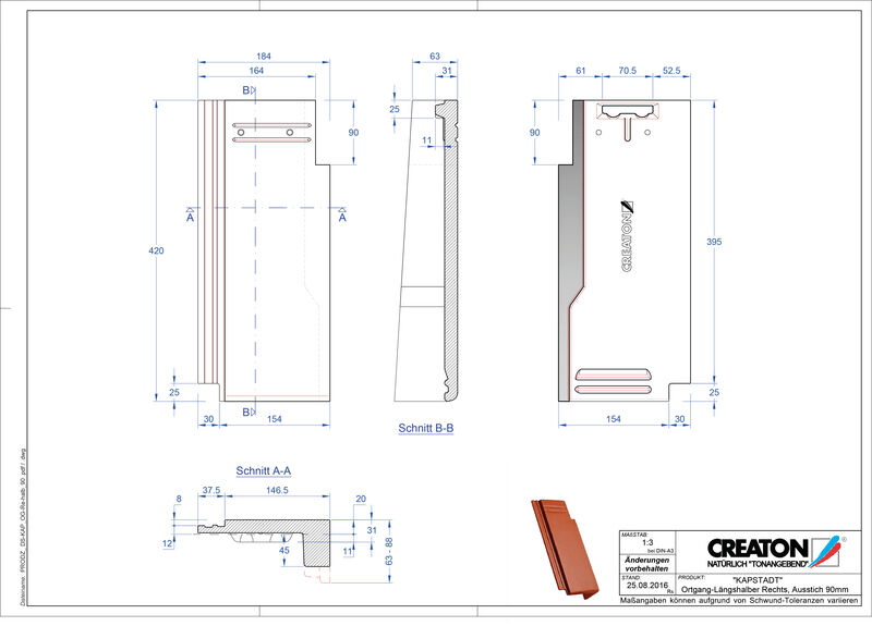 Product CAD file KAPSTADT verge right OGR-halb-90