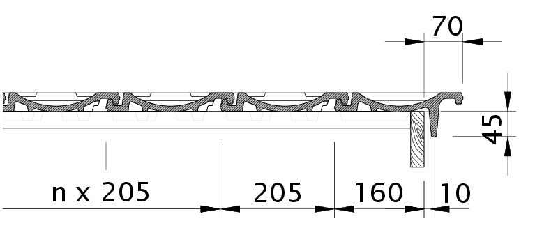Drawing ELEGANZ verge tile right with barge board OBR