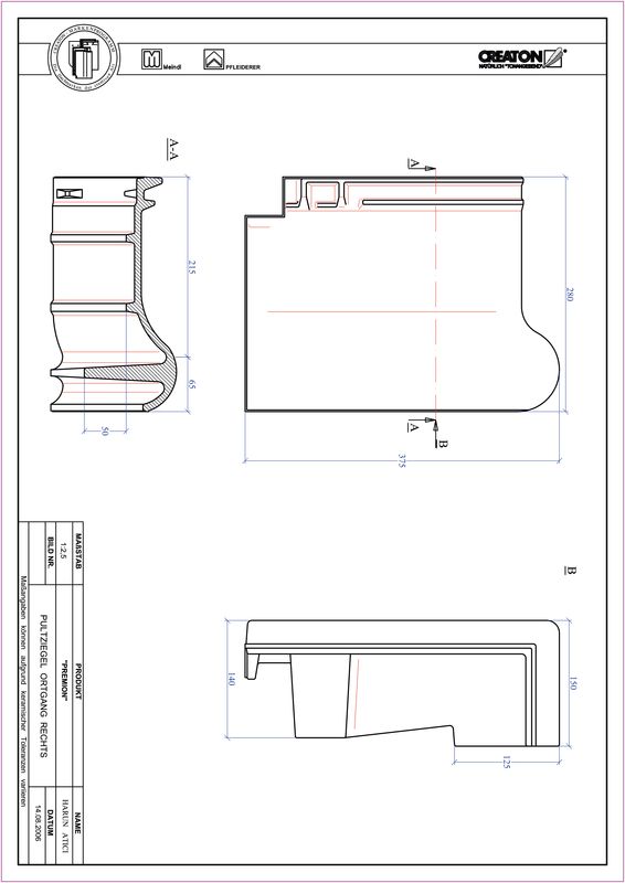 Product CAD file PREMION shed roof tile verge right PULTOGR