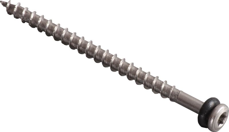 Stainless steel screw with seal, length 70 mm