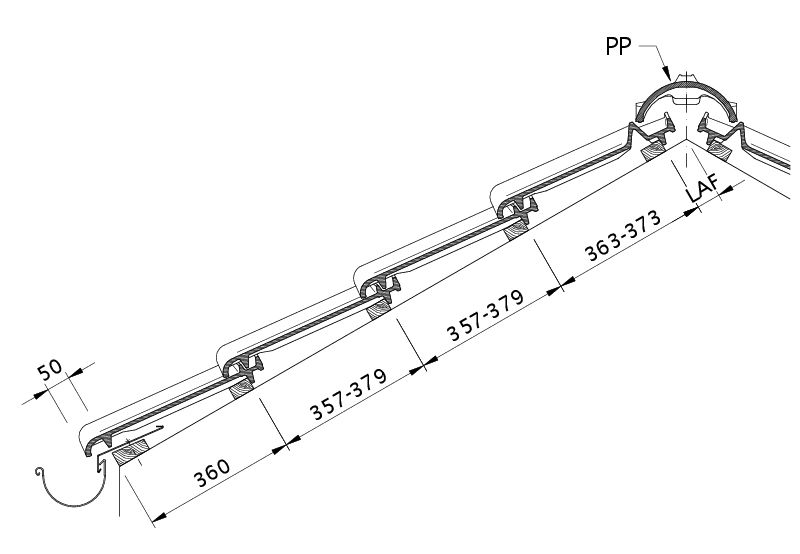 Drawing PREMION roof cross-section DQF