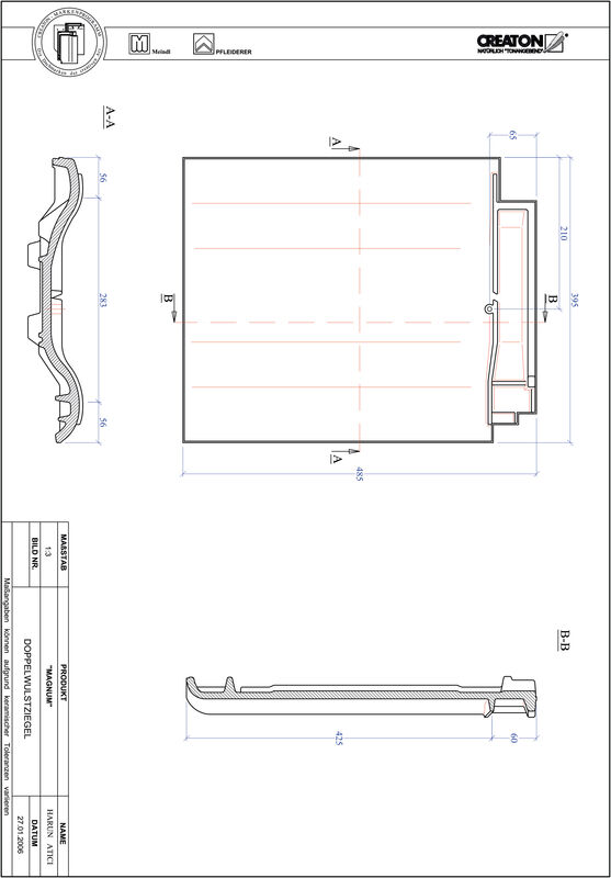Product CAD file MAGNUM double roll tile DWZ