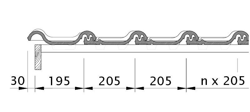 Drawing MZ3 verge left with verge sheet metal and double roll ODL