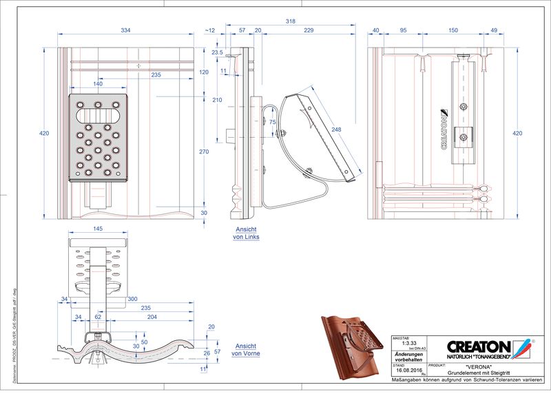 Product CAD file VERONA base element Steigtritt