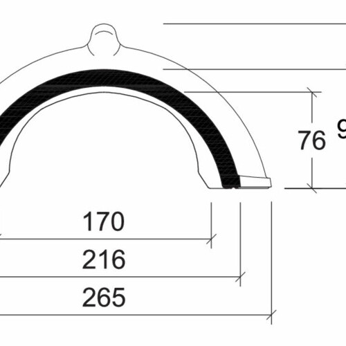 Drawing ridge and hip tile product range PE-Firstziegel
