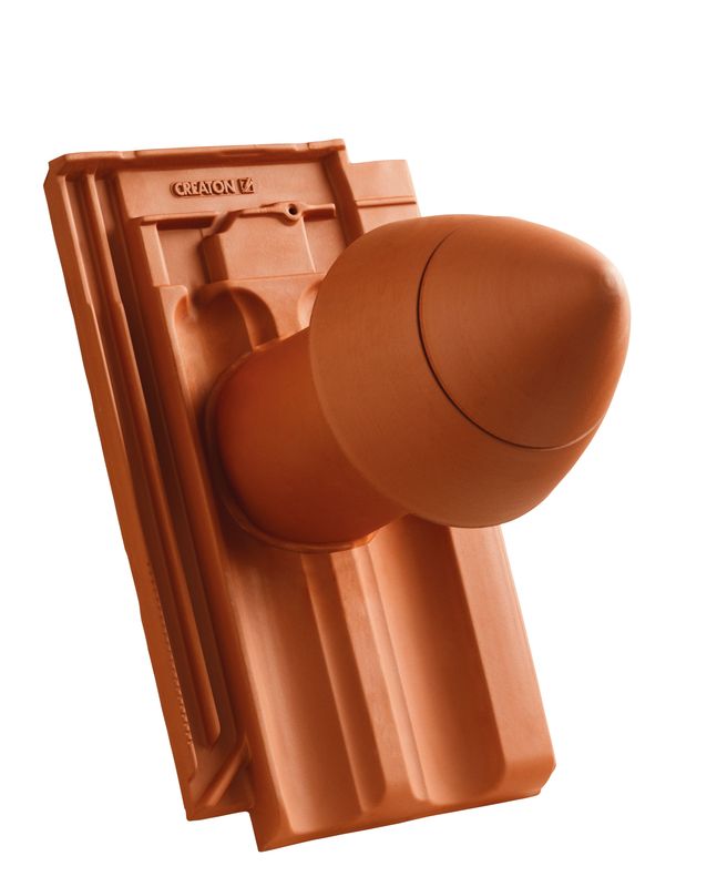 RAT HÖN SIGNUM ceramic vent pipe DN 110 mm with screw-on hood, incl. sub-roof connection adapter
