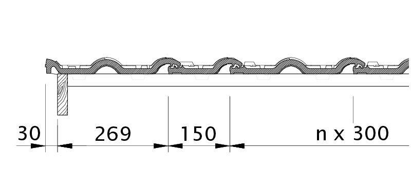 Drawing MAXIMA PRO verge left with verge sheet metal and double roll ODL