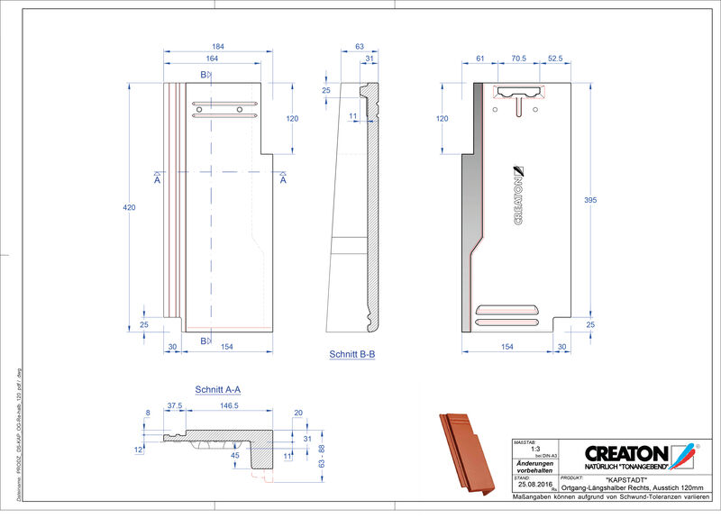 Product CAD file KAPSTADT verge right OGR-halb-120