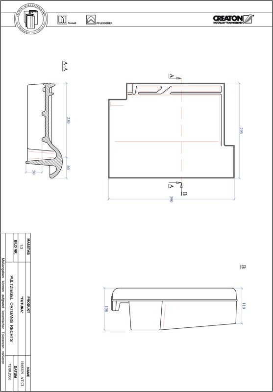 Product CAD file FUTURA shed roof tile verge right PULTOGR