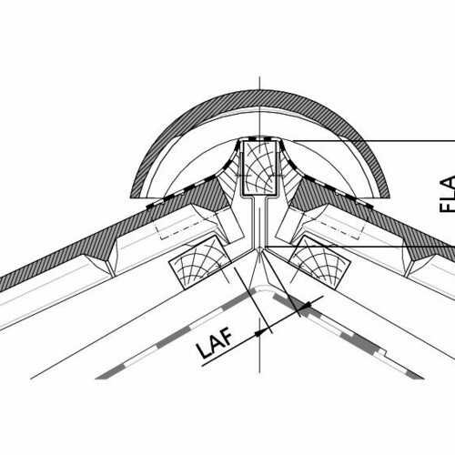 Drawing VERONA distance from batten to ridge intersection point, ridge batten spacing LAF