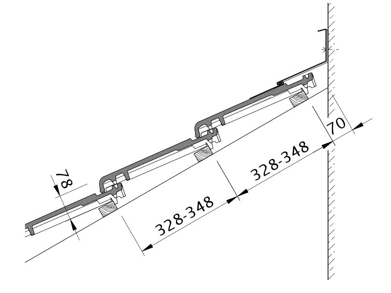 Drawing RUSTICO wall connection (above) with FALZ WMF