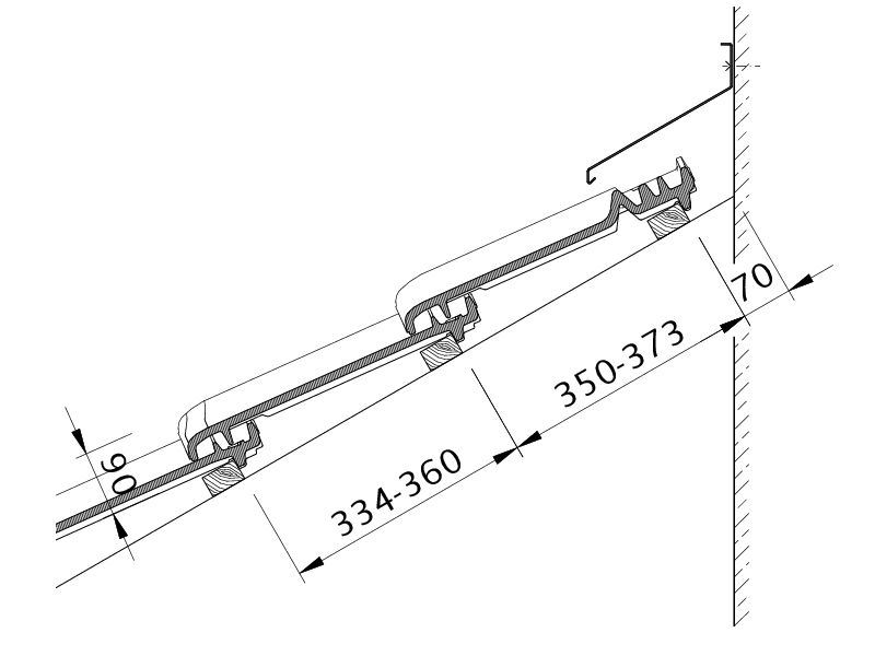 Drawing MZ3 wall connection (above) with FALZ WMF