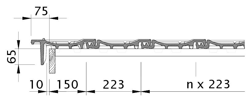 Drawing CANTUS verge tile left with barge board OBL