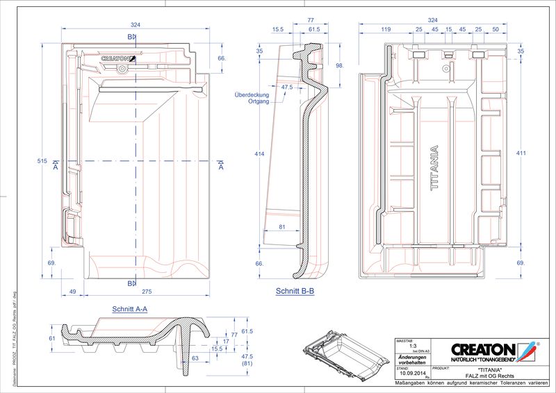 Product CAD file TITANIA ridge connection ventilator verge right FALOGR