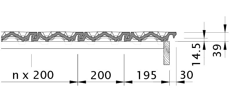Drawing RUSTICO verge right with verge sheet metal and field tile OFR