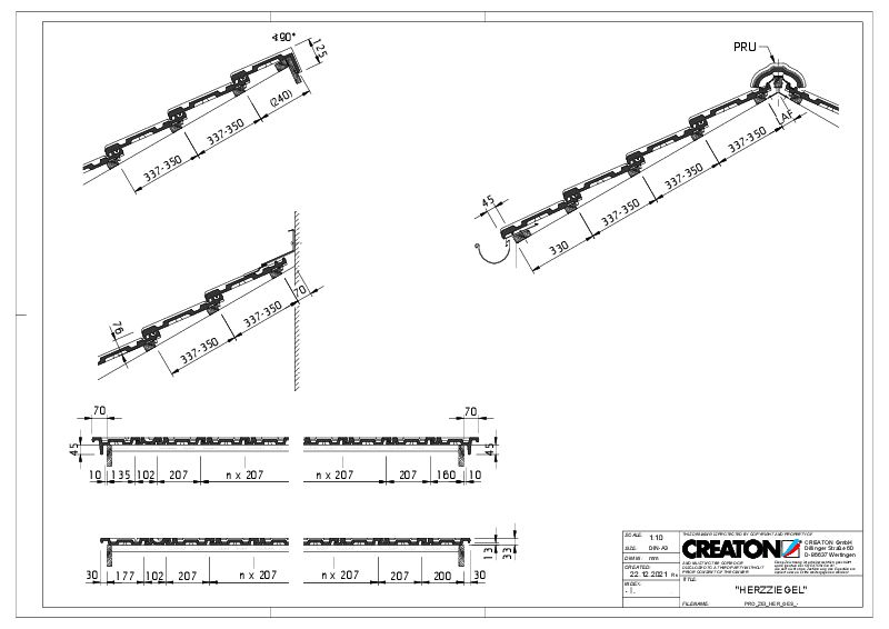 Drawing HERZZIEGEL general view GES
