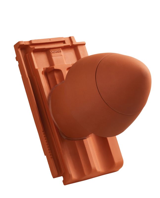 RUS SIGNUM ceramic vent pipe DN 125 mm with screw-on hood, incl. sub-roof connection adapter
