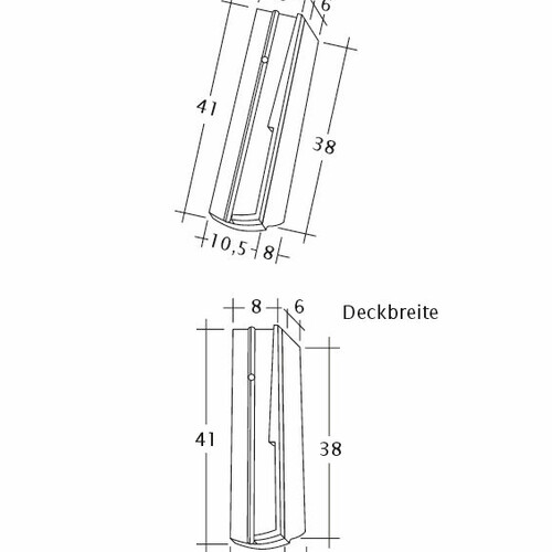 Product technical drawing PROFIL Kera-Saechs-15cm-SchiebeOG