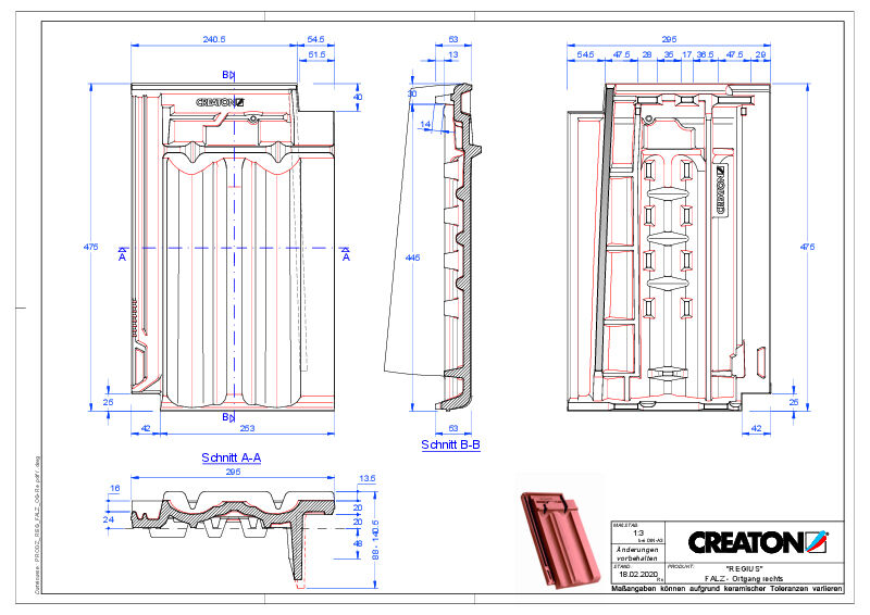 Produkt CAD-Datei REGIUS Firstanschlusslüfter Ortgang rechts FALOGR